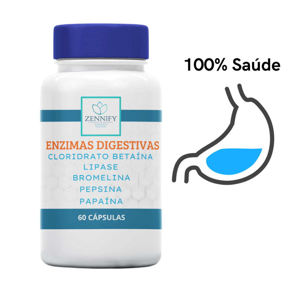 Enzimas Digestivas Cloridrato de Betaina Papaina Protease Melhor Digestão 60 cápsulas em Oferta na Shopee