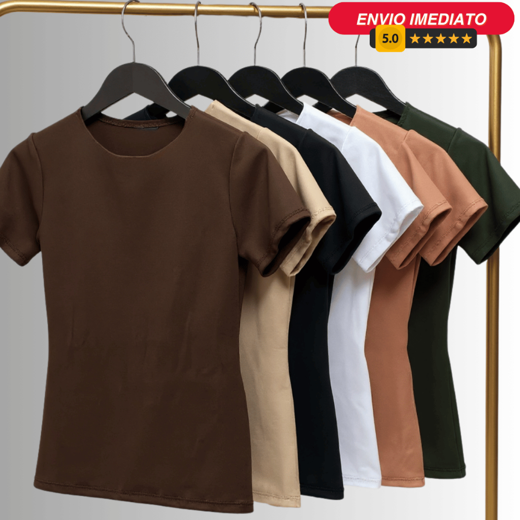 Blusa Blusinha Feminina Suplex Duplo Básica Elegante Blogueira Tendencia