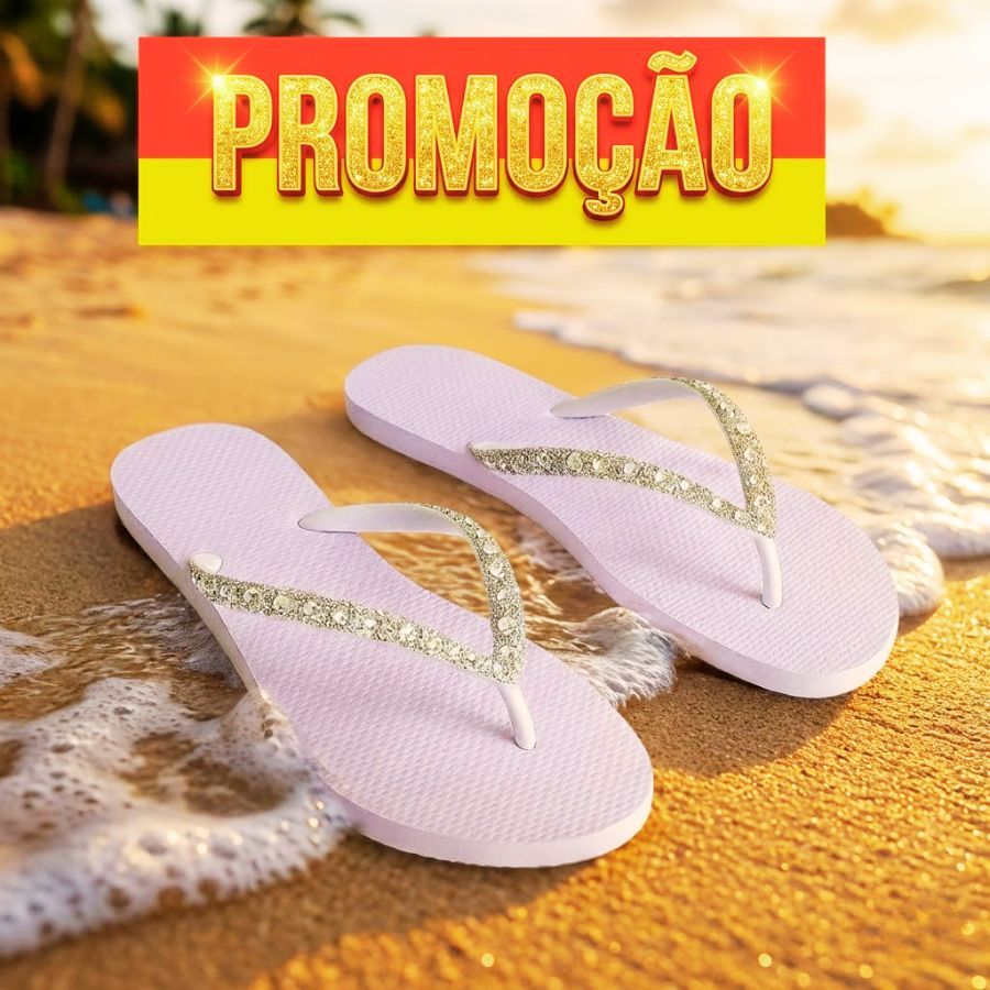 Calçado Feminino Verão Chinelo Strass Pedraria 33 Ao 40