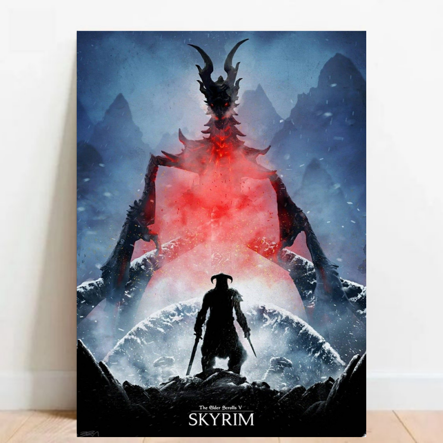 Quadro placa Decorativa game geek Mapa Elder Scrolls Skyrim videos games 01