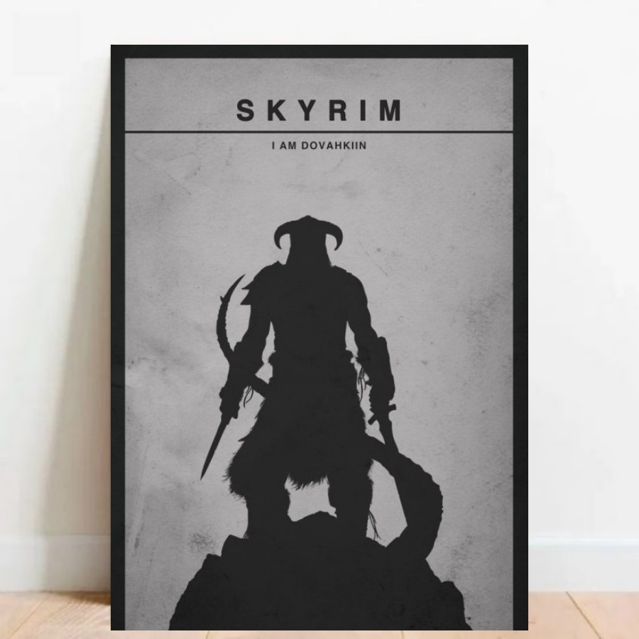 Quadro placa Decorativa game geek Mapa Elder Scrolls Skyrim videos games 02