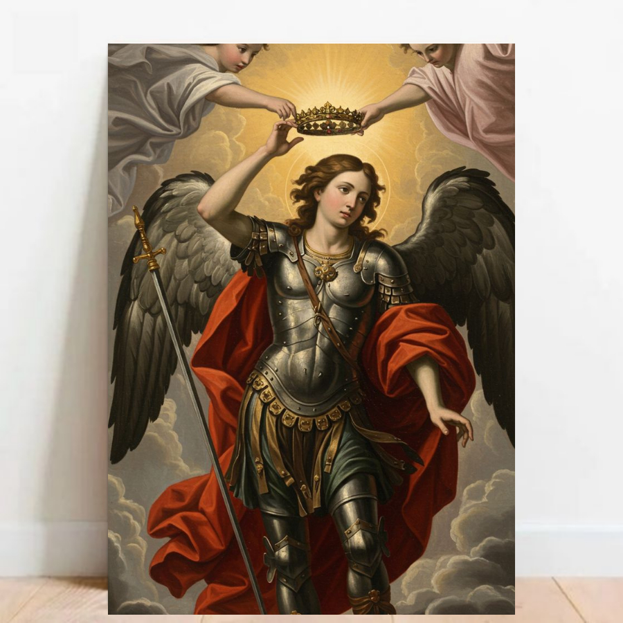 Quadro Placa decorativa Prece Oração a São Miguel Santo icone imagem Catolica catolicismo 07