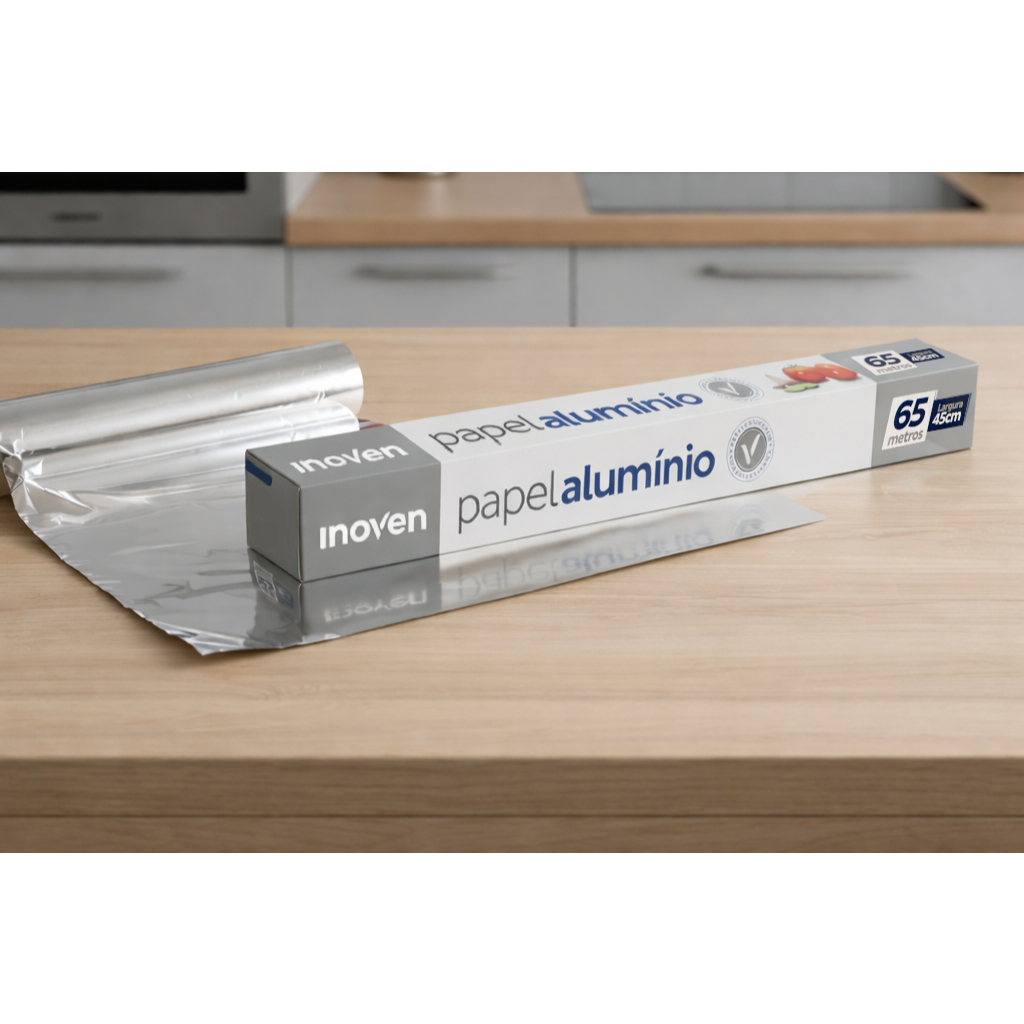 Papel Alumínio 45cm X 65 Metros P/assados E Congelados