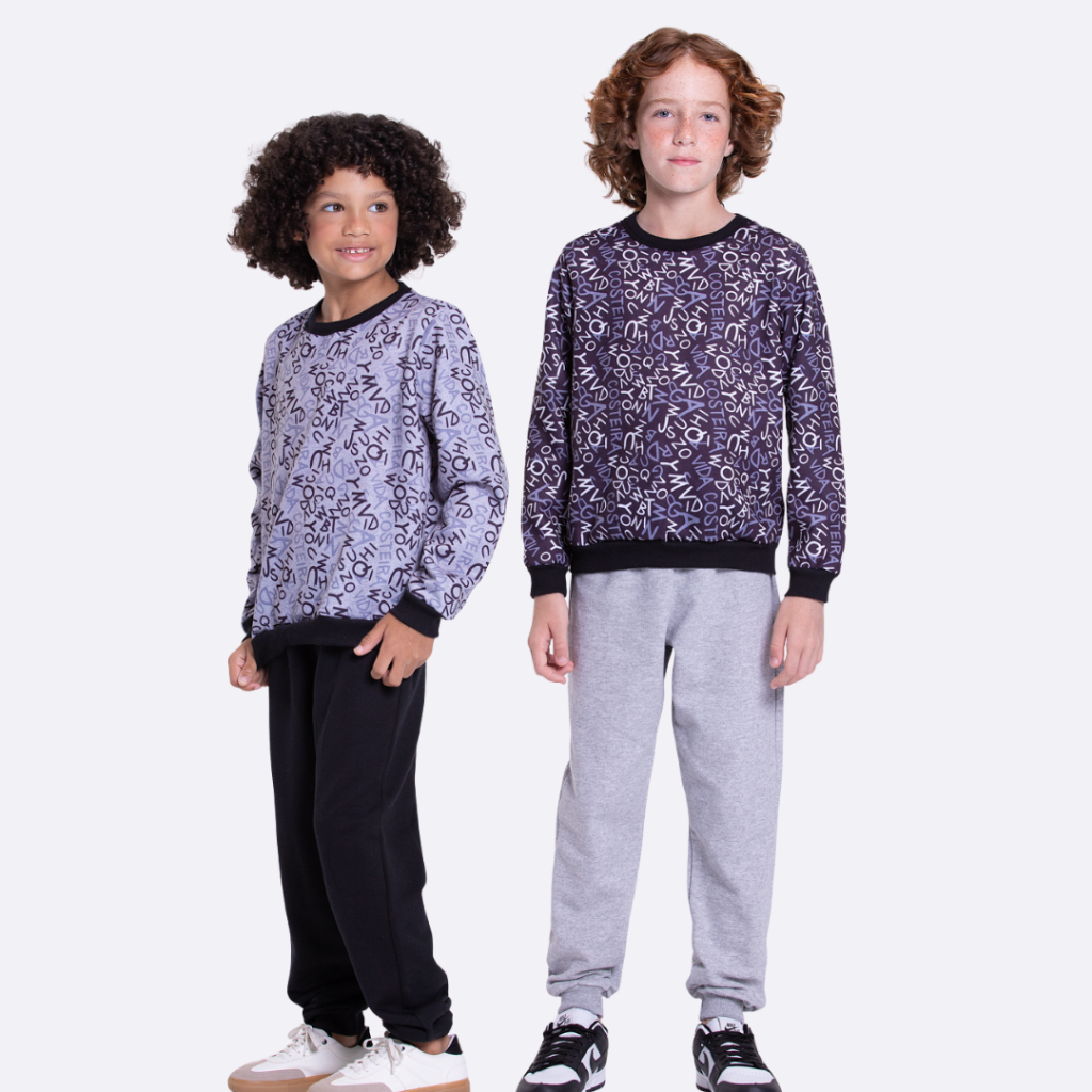 Conjunto Moletom Infantil Masculino Alfabeto