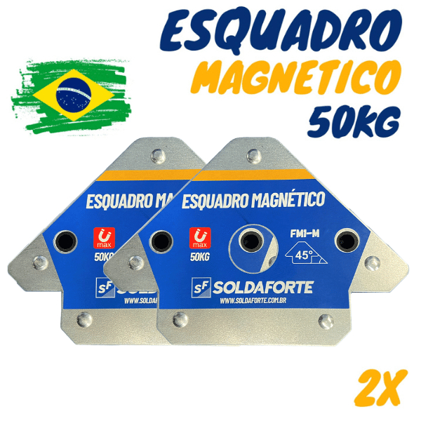 Kit Esquadro Magnético (2 Peças) para Solda 50kg - Soldaforte