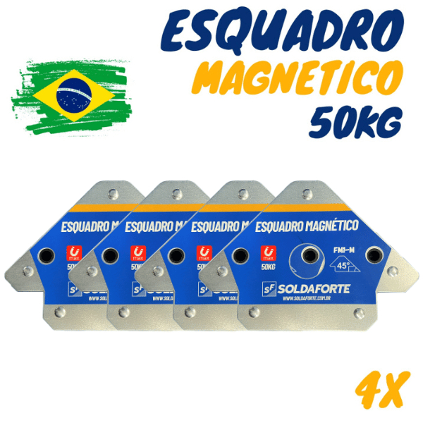 Kit Esquadro Magnético (4 Peças) para Solda 50kg - Soldaforte