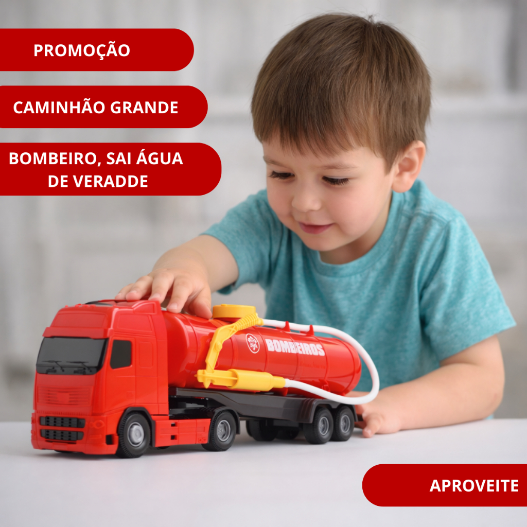 Carrinho Brinquedo De Criança Caminhão Bombeiro Lança Água Brinquedos Carrinho Infantil Kids Para Menino Menina Oferta