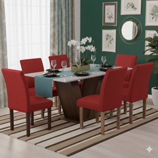 KIT 06 CAPA PARA CADEIRA / JANTAR/ VARIAS CORES em Oferta na Shopee