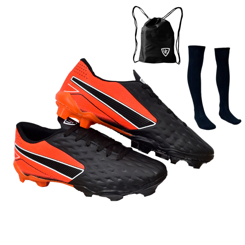 Chuteira Campo Impactor Adulto Confortável Uzze + Meião Mochila