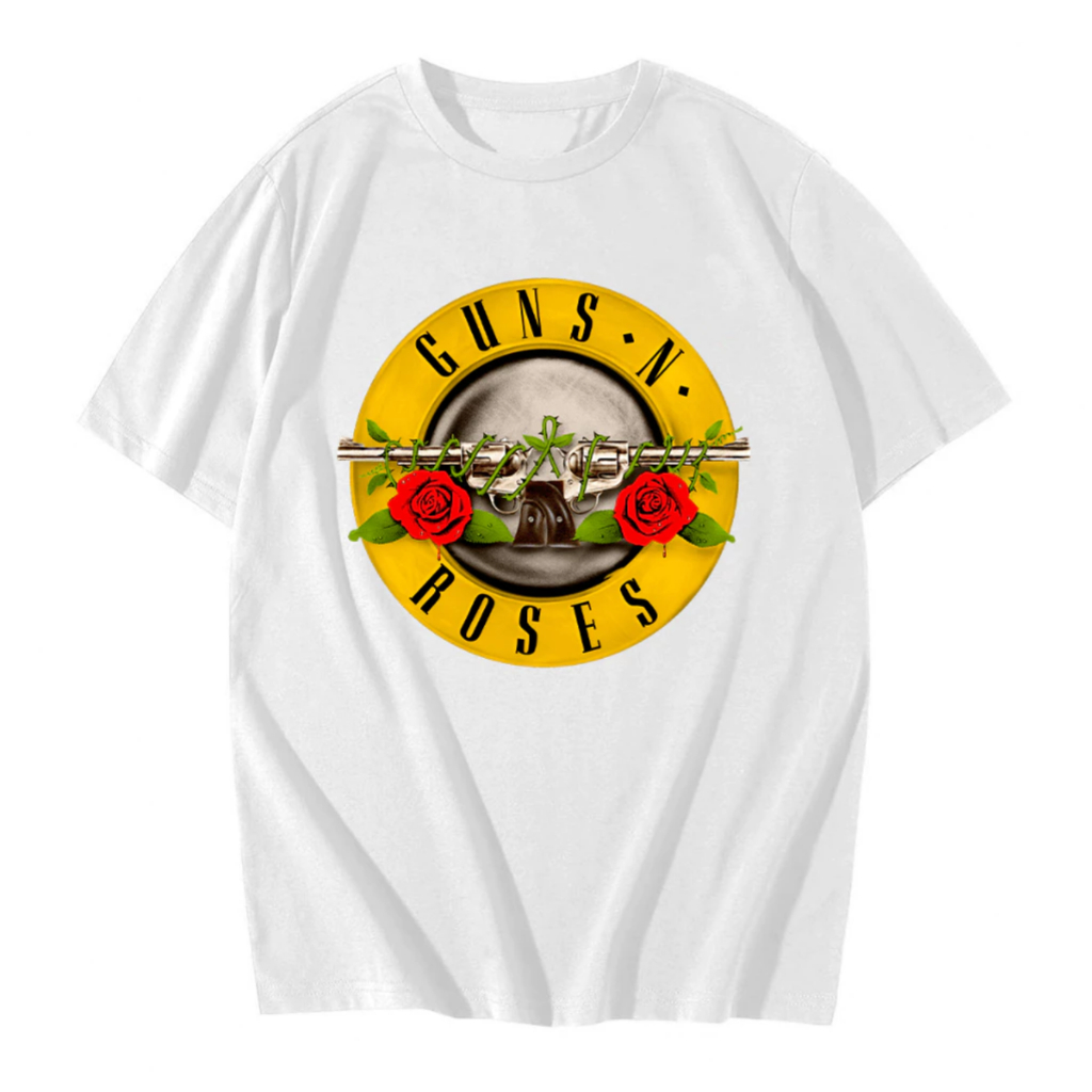Camiseta camisa Guns N Roses Logo Banda de Rock Unissex 100% Algodão, rock com personalidade, rock em Oferta na Shopee