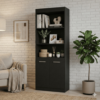 Estante Livreiro Verona Design Moderno para Livros e Decoração com Armário em Oferta na Shopee