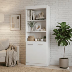 Livreiro Estante Verona Multiuso com Portas para Quarto Escritório ou Sala