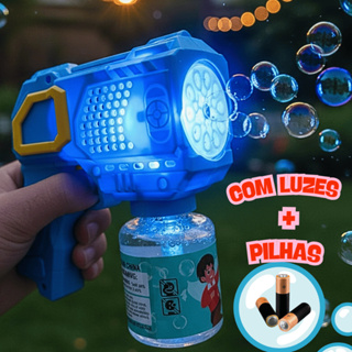 Brinquedo arminha lança de bolha de sabão colorido infantil - máquina de bolha de sabão em Oferta na Shopee