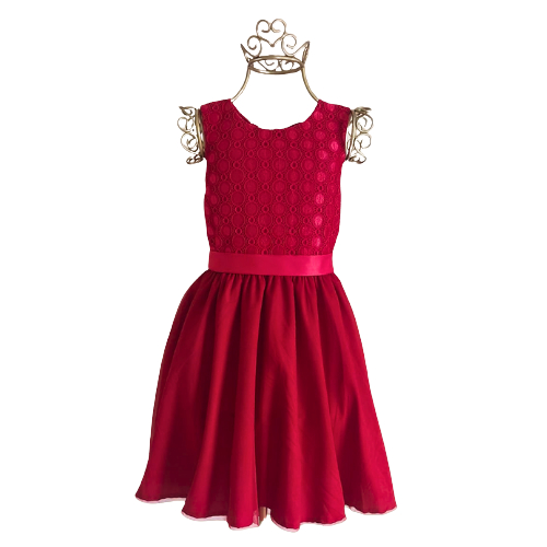 Vestido renda Magali vermelho - vestido ideal para festa, passeios, natal e ano novo.