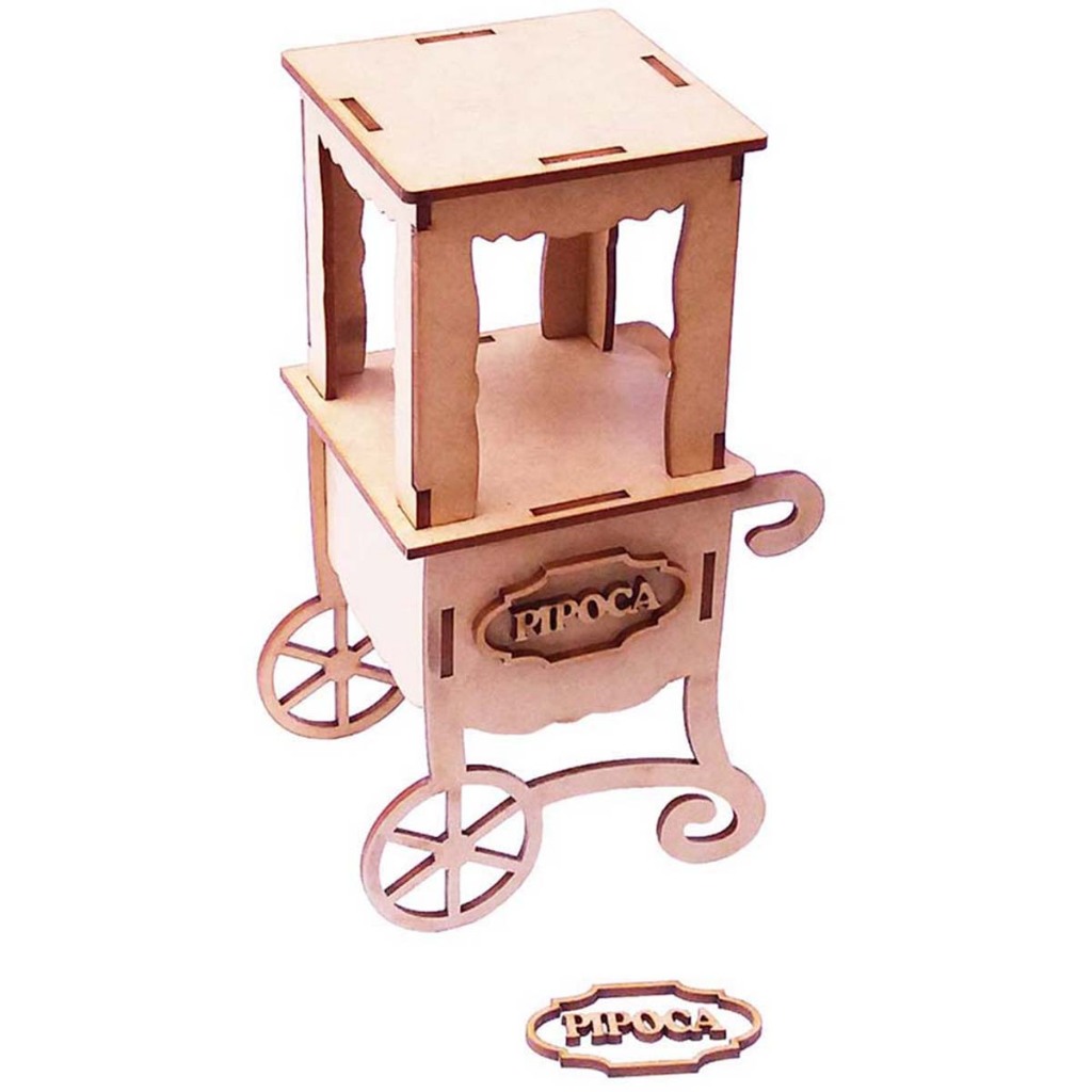 Kit 10 centro de mesa carrinho de pipoca pipoqueira 40 cm mdf lembrancinha festa junina parque circo