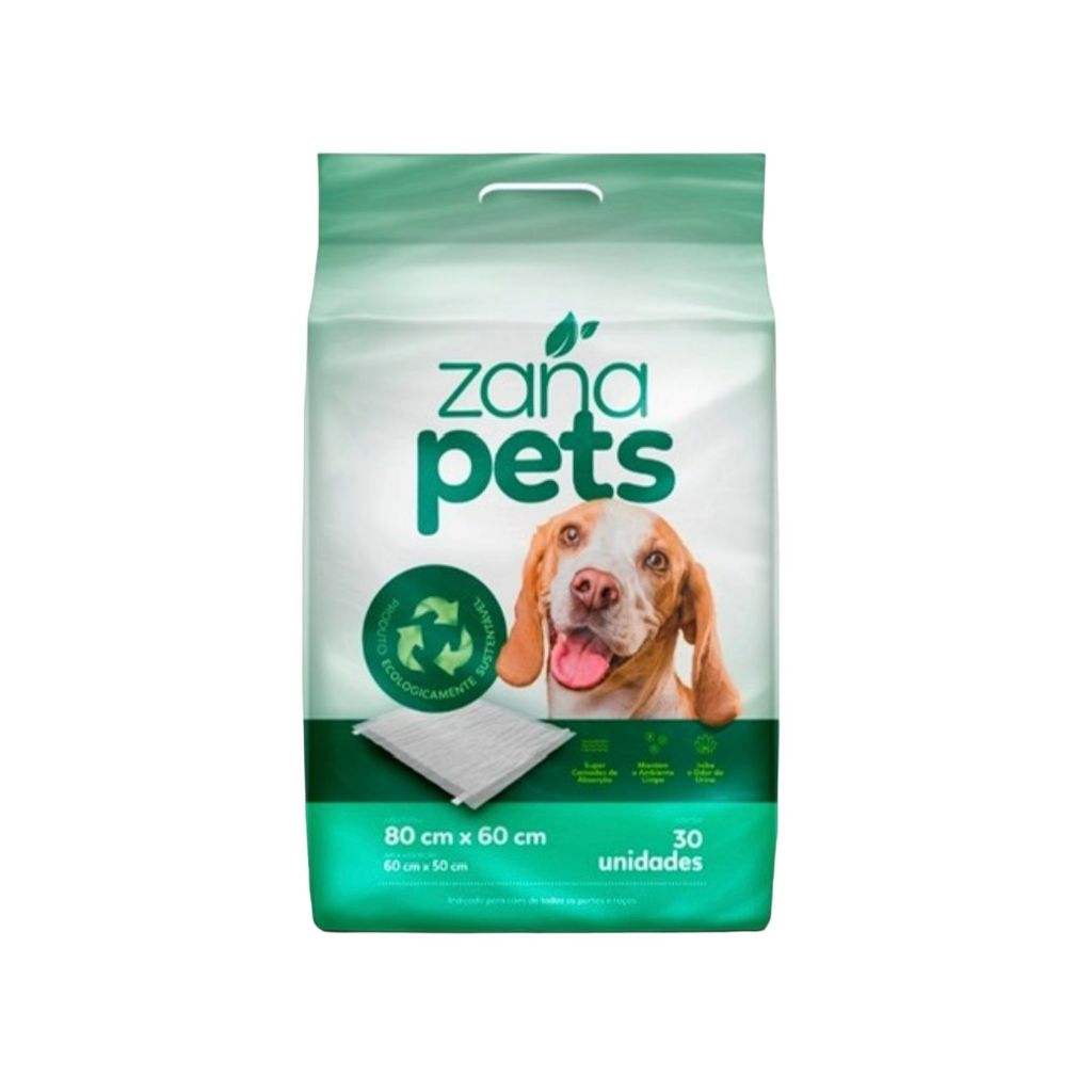 Tapete Higiênico Zana Pets 80X60cm - 30 Unidades