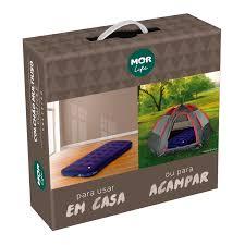 Colchão Inflável Solteiro MOR para Camping e Uso em Casa - COM FOLE – Portátil e Confortável