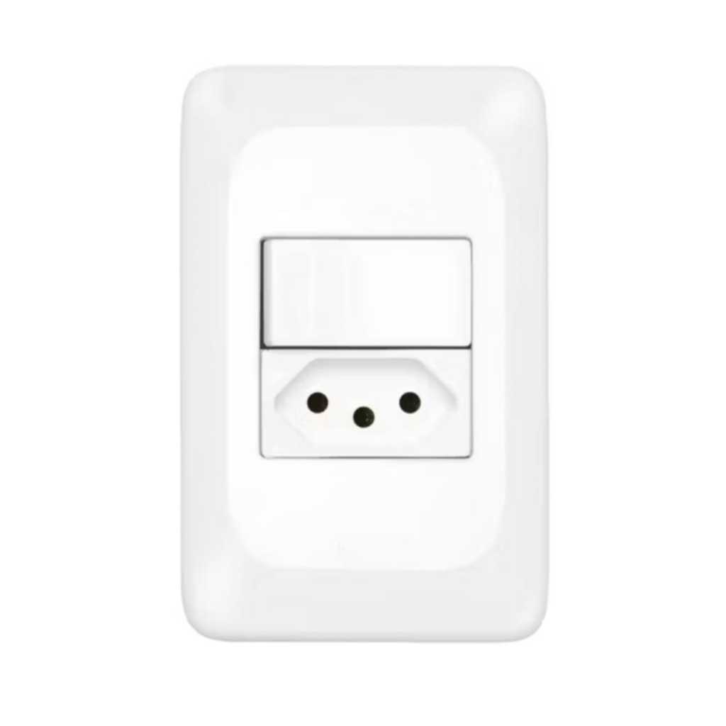 Interruptor Paralelo + Tomada 10a 250v 4x2 Lorenzetti Zuli Branco em Oferta na Shopee