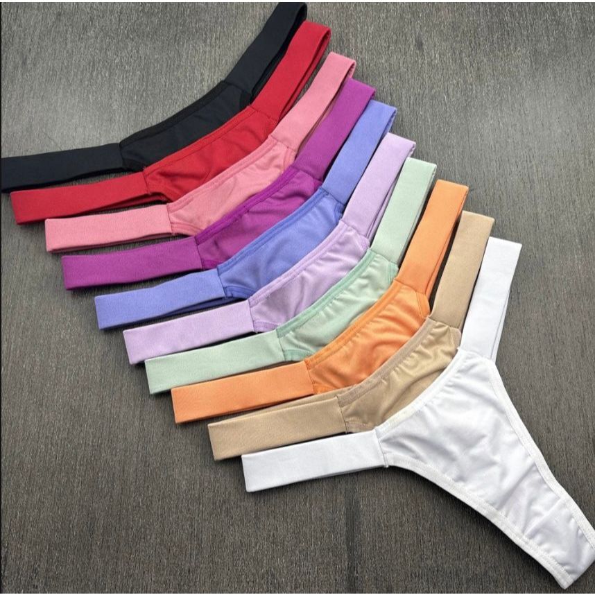 KIT 10 Calcinhas Fio Duplo Biquini Tira Lateral Pala Dupla Confortável em Oferta na Shopee