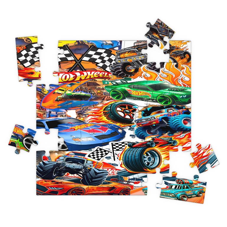 Quebra-Cabeça MDF HotWheels 49 Peças Vários Modelos Mega Oferta! em Oferta na Shopee