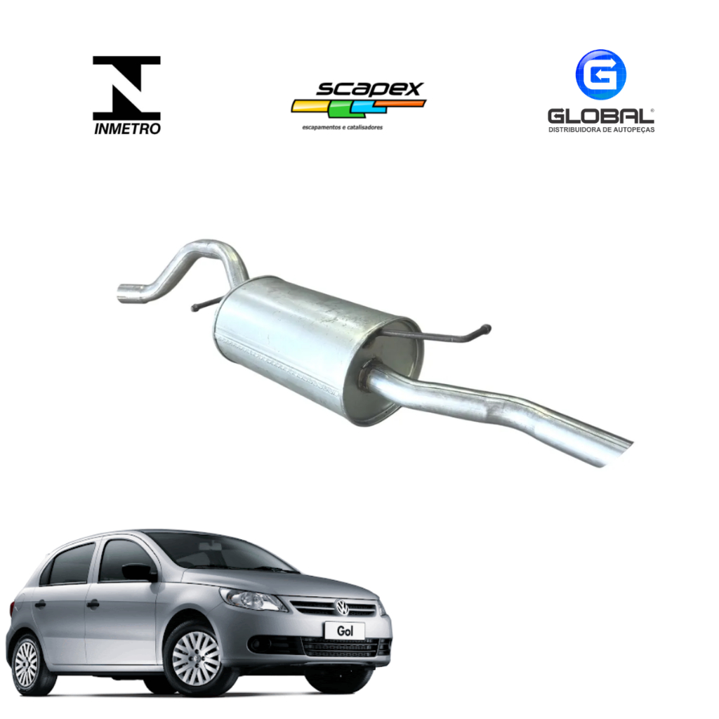 Silencioso Escapamento Traseiro Volkswagen Gol G5 1.0 2009–2022 8v Scapex Original C/ Selo INMETRO em Oferta na Shopee
