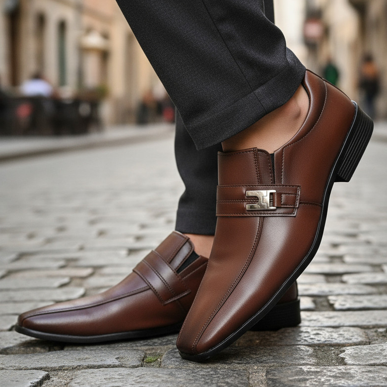 Sapato Social Masculino Mocassim Oxford Moderno Leve Confortável Ideal para Uso Profissional