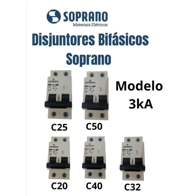 Disjuntores Bifásicos Soprano Modelo:3kA