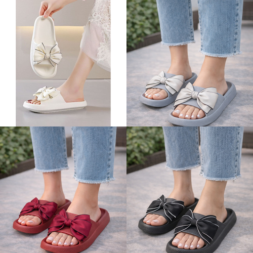 Chinelo com laço Slide Ultra Leve em EVA femininos confortáveis - CH1