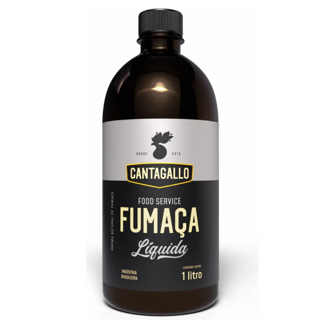 Fumaça Líquida CantaGallo 1 Litro - Essência Sabor Defumado Comestível Carne Churrasco