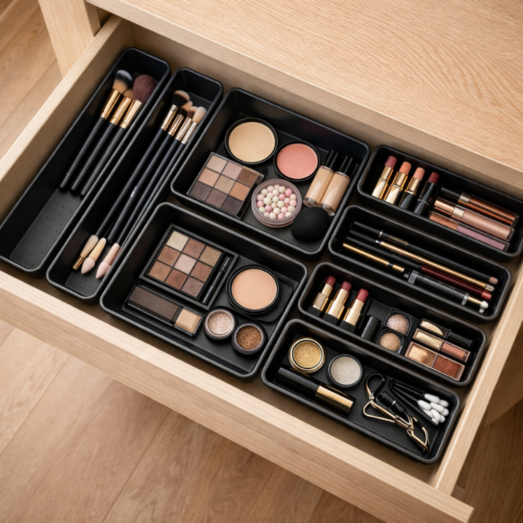 Kit 8 Organizadores De Maquiagem Gaveta Divisorias 12 Cores Para Maquiagens Acessórios Pincel Outros