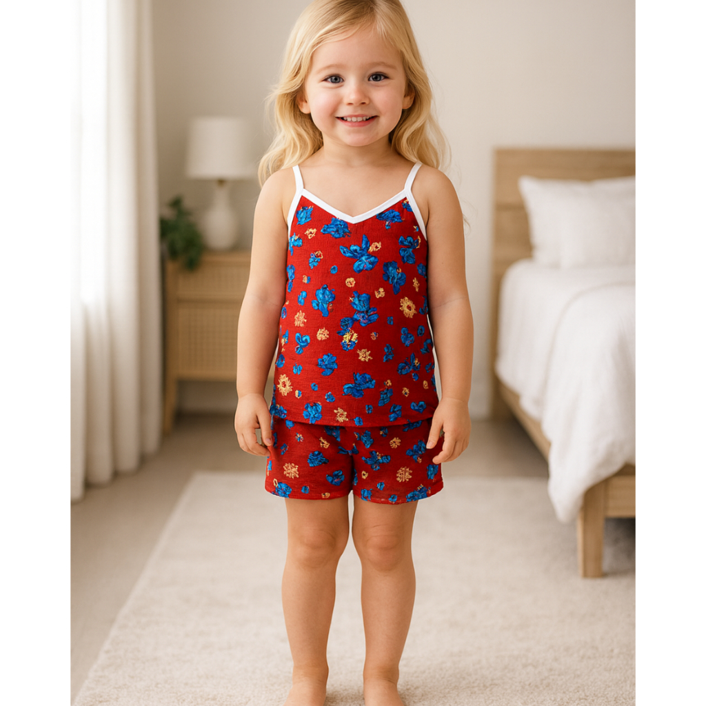 Kits Conjuntos Pijama Verão Menina Baby Doll Short Doll Infantil Estampado Personagens Conjunto Pijamas