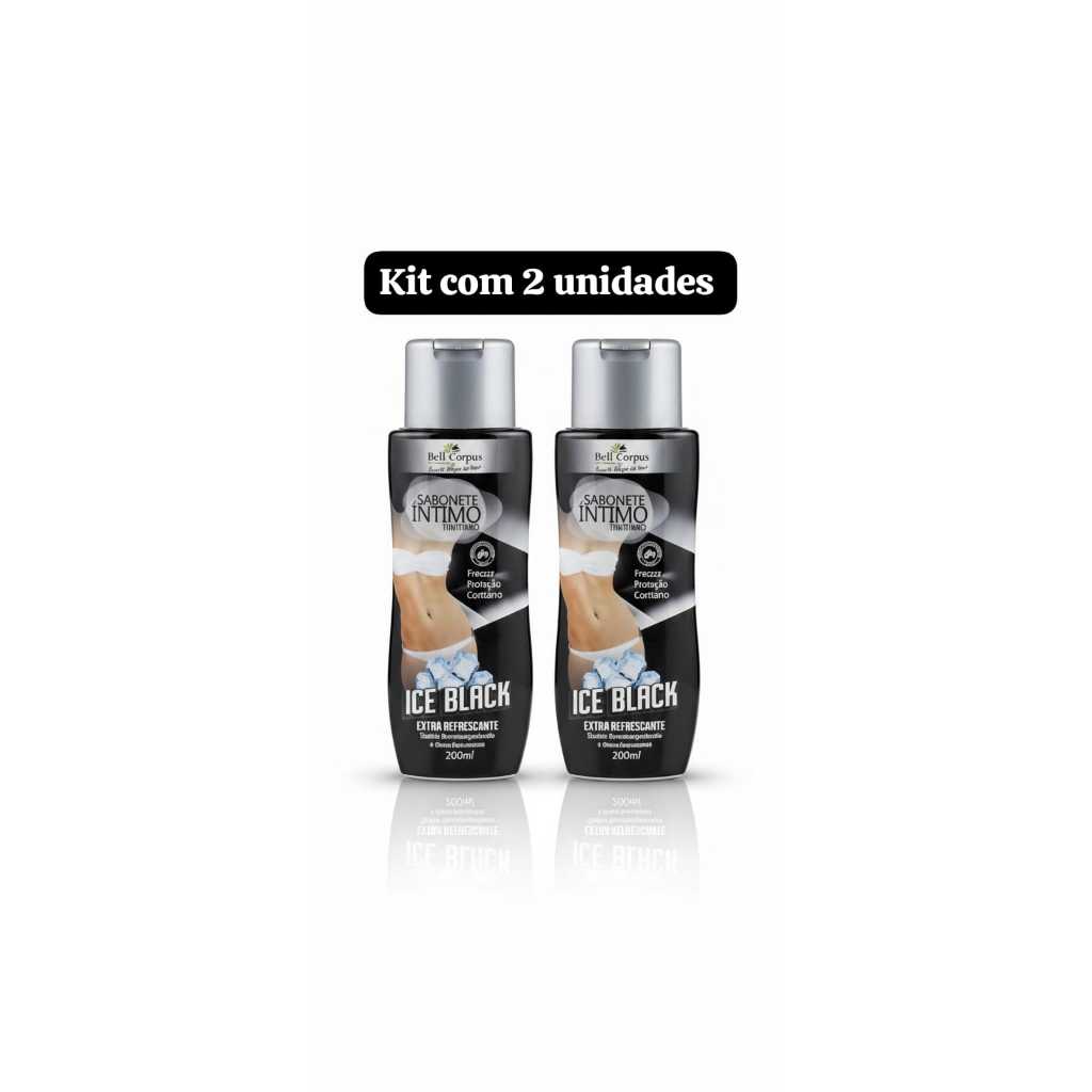 Kit 2 unid Sabonete Íntimo Feminino Ice Black Bell Corpus 200ml | BELL CORPUS - halls preto