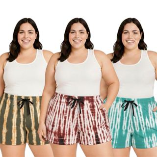 Kit COM 3 Shorts Plus Size Sortidos Ideal para o dia a dia com Conforto do M ao G3 em Oferta na Shopee