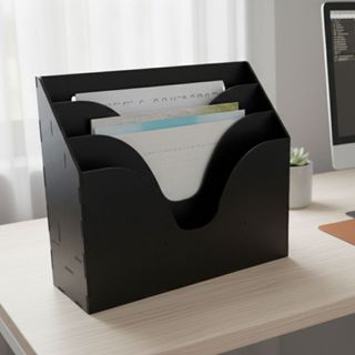 Organizador De Documentos Triplo Em Mdf Tamanho Sulfite A4 em Oferta na Shopee