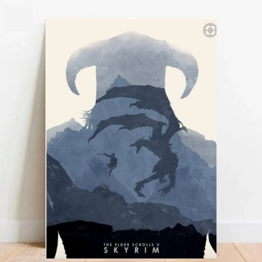 Quadro placa Decorativa game geek Mapa Elder Scrolls Skyrim videos games 03