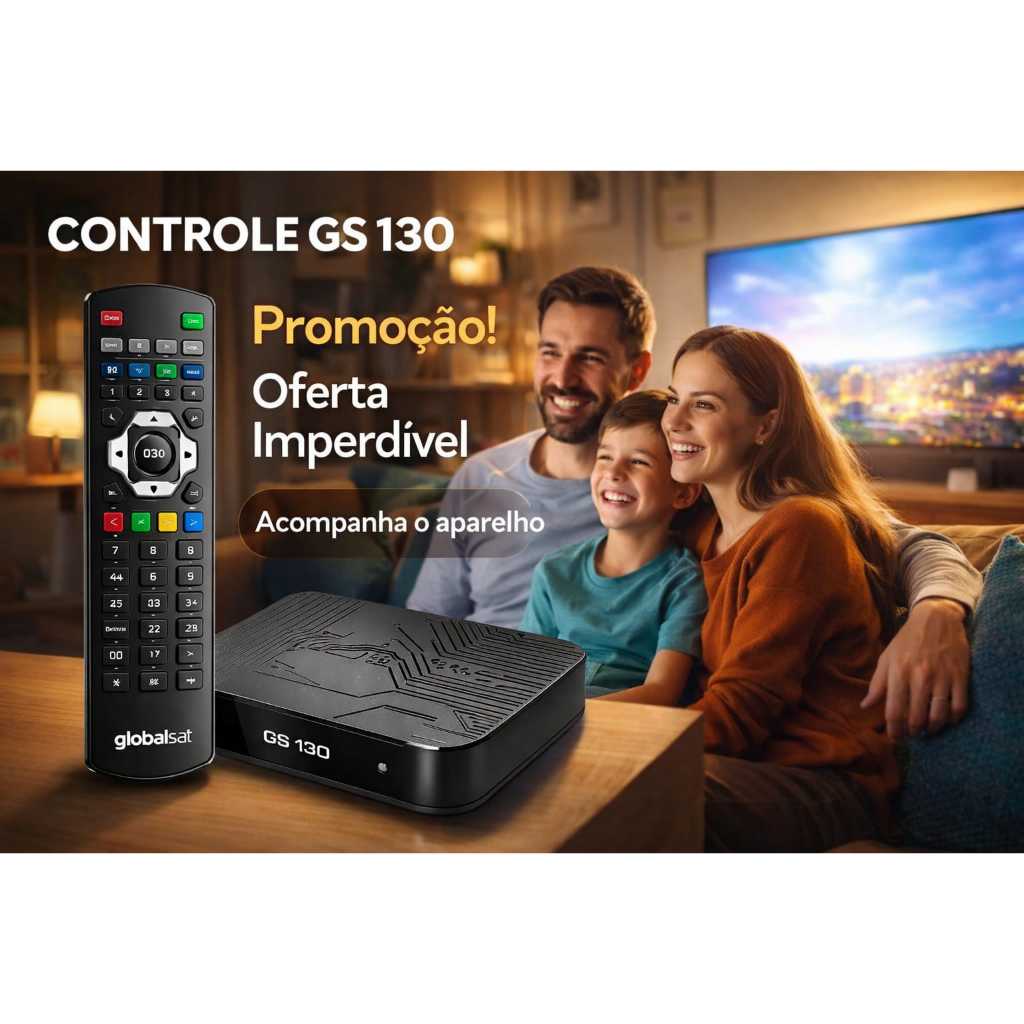 Assista a Copa do Mundo em Full HD - Kit  GS 130 Completo com controle e receptor