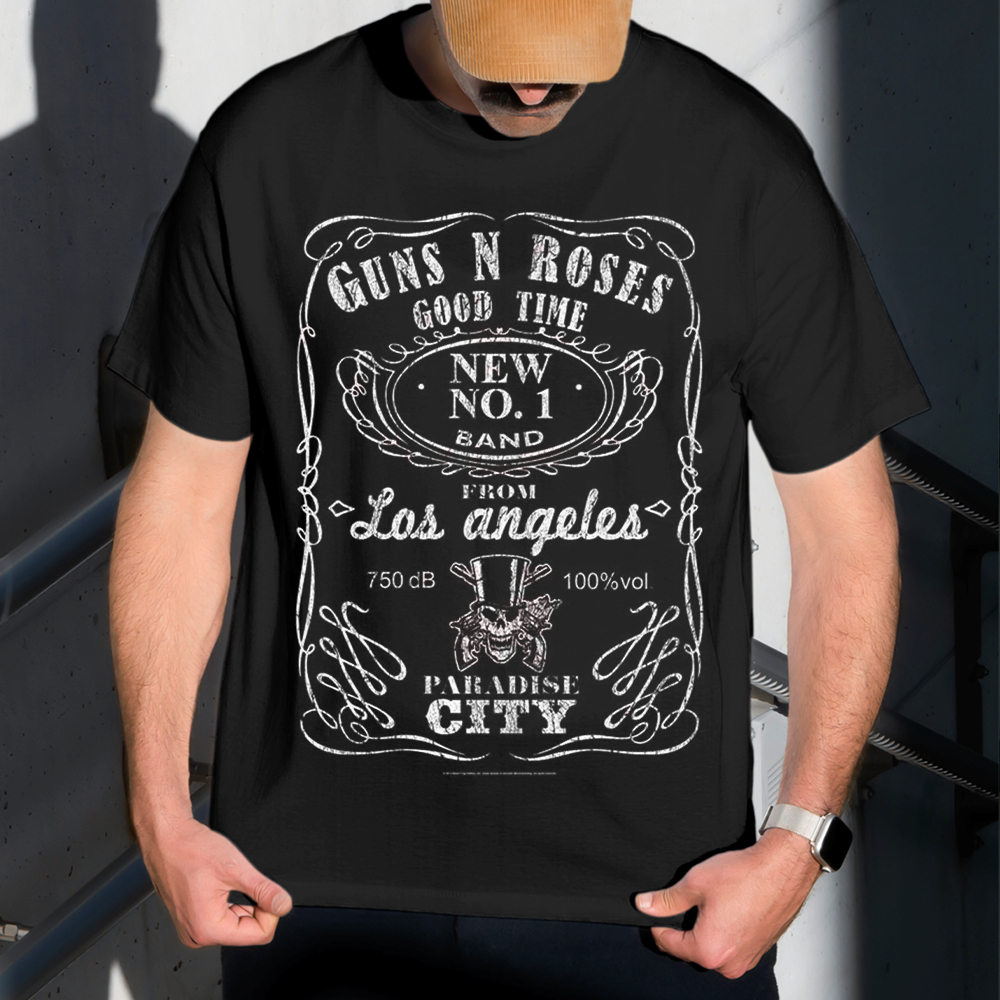 Camiseta Masculina Estampa Guns N' Roses Paradise 100% Algodão Estilo Conforto Diário Tamanho P GG