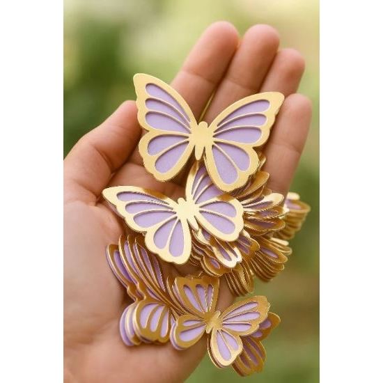 Borboleta Vazada Lamicote KIT- Jardim Encantado Aniversário chá enfeite | Lembrancinha & Aplique