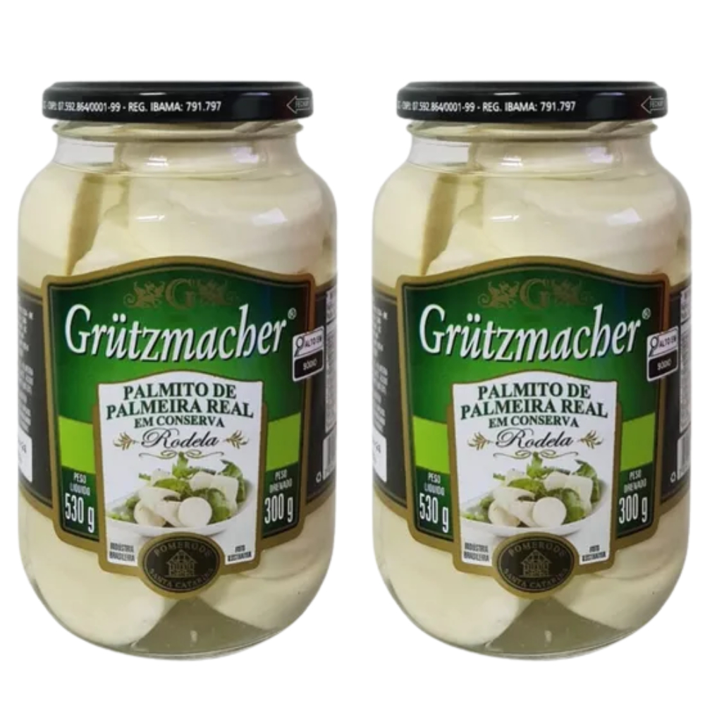 2 X Conserva Palmito Palmeira Real Grutzmacher Conservas