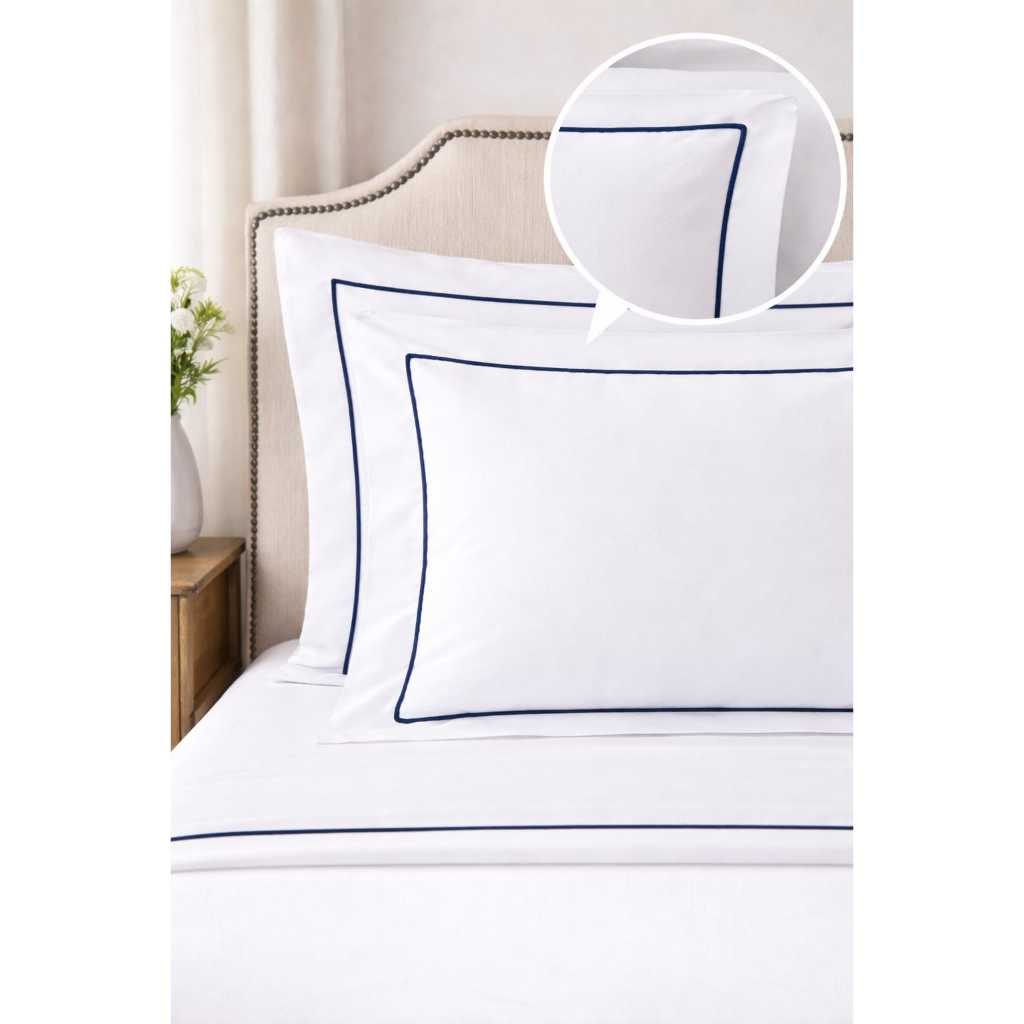 Jogo De Lençol Casal 3 Peças COM DETALHE NO SOUTACHE Percal 180 Fios ALGODÃO