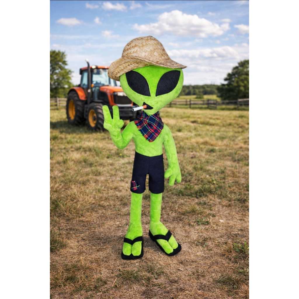 Boneco Et pelúcia caipira et cowboy et fumante 50cm EtdaBr caipira et chapeu de palha  Et tratorcaminhoneiro
