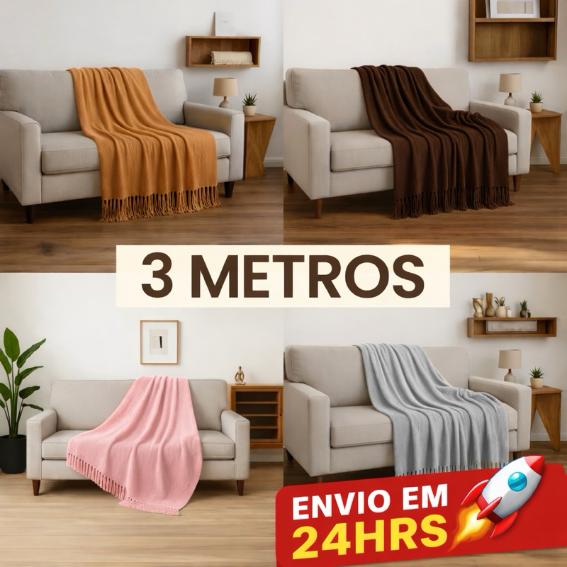 Manta 3M para Sofá King Gigante 100% Algodão 3,00 x 1,80 Protetor Decoração em Oferta na Shopee