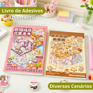 Livro De Adesivos 3D 08 Em 1 DIY Criativo Para Crianças Álbum Portátil Para Presentes em Oferta na Shopee