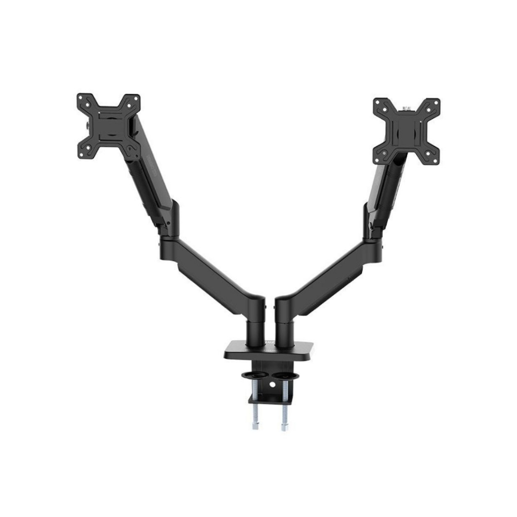 Suporte Ergonômico Articulado de Mesa Pratikus com Pistão a Gás para 2 Monitores de 13” a 32” pk240D