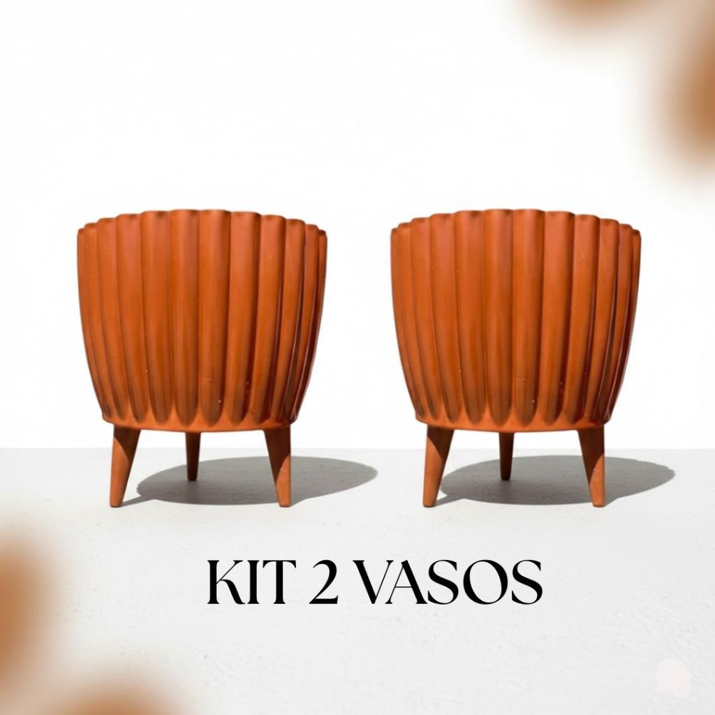 Kit 2 Vasos Cachepot Mini Squash Decorativo para Plantas e Flores N3 17x16