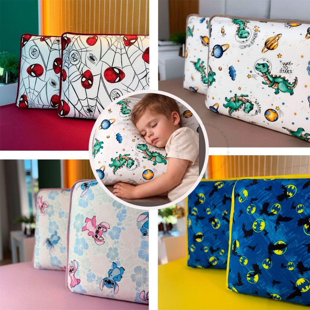 Fronha Infantil Estampas Kids 100% Algodão Premium Capa De Travesseiro 50cm x 70cm em Oferta na Shopee