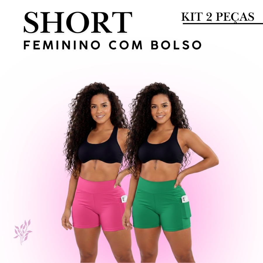 Legging Feminina Fitness com Bolso kit 2 peças Prático para Academia