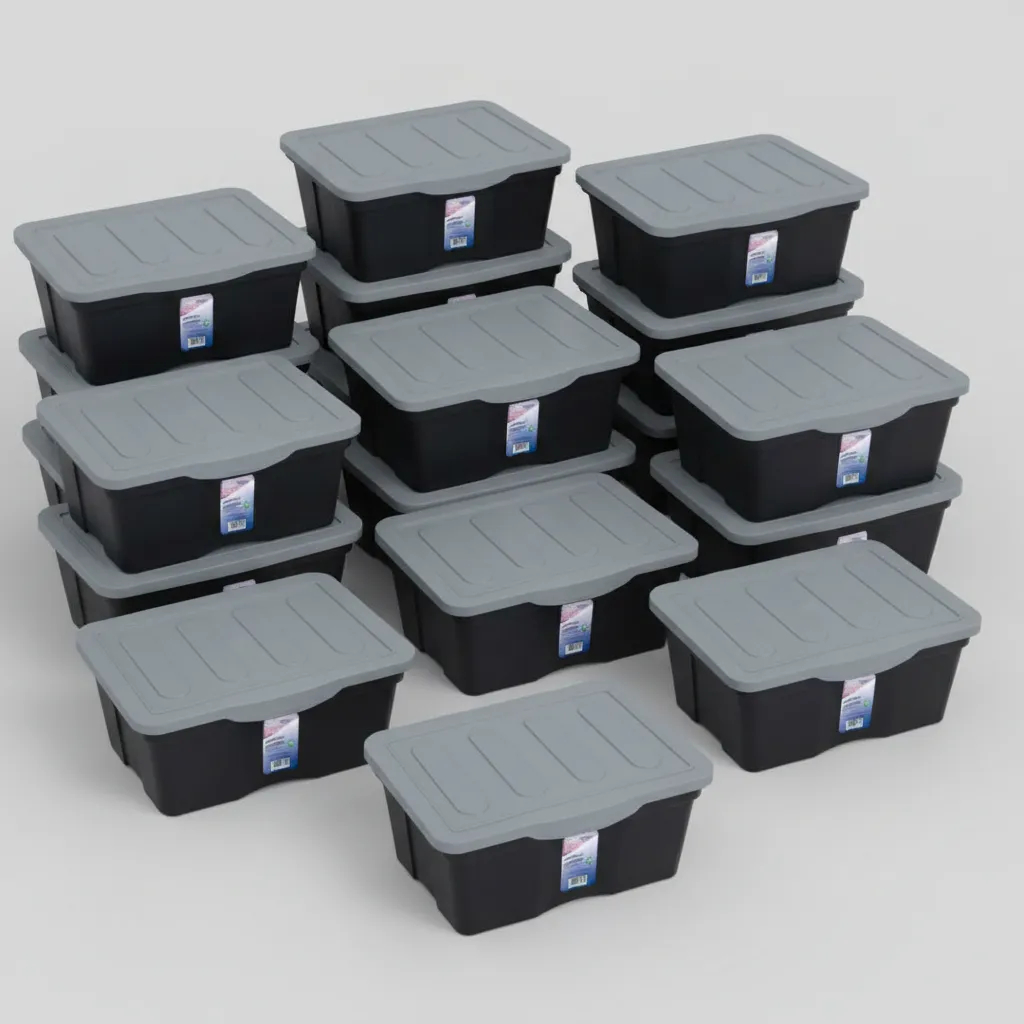 Kit 10 Caixas Organizadoras Cesto Multiuso Organizador Com Tampa 5 Litros Preta