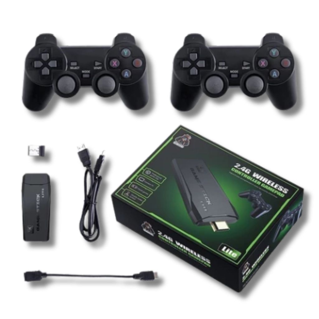 VideoGame Game-Stick Console Gamer 20Mil Jogos 4K 2 Controles Sem Fio Console Portatil Jogos Retro Antigo
