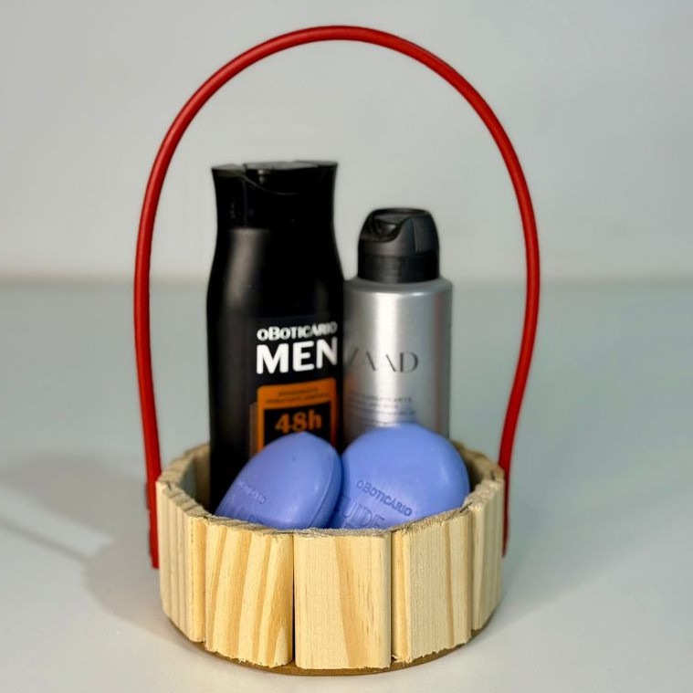 kit 10 Cestas de Presente Madeira Redonda 13cm com Alça | Cesta Rústica Decorativa Artesanal em Oferta na Shopee